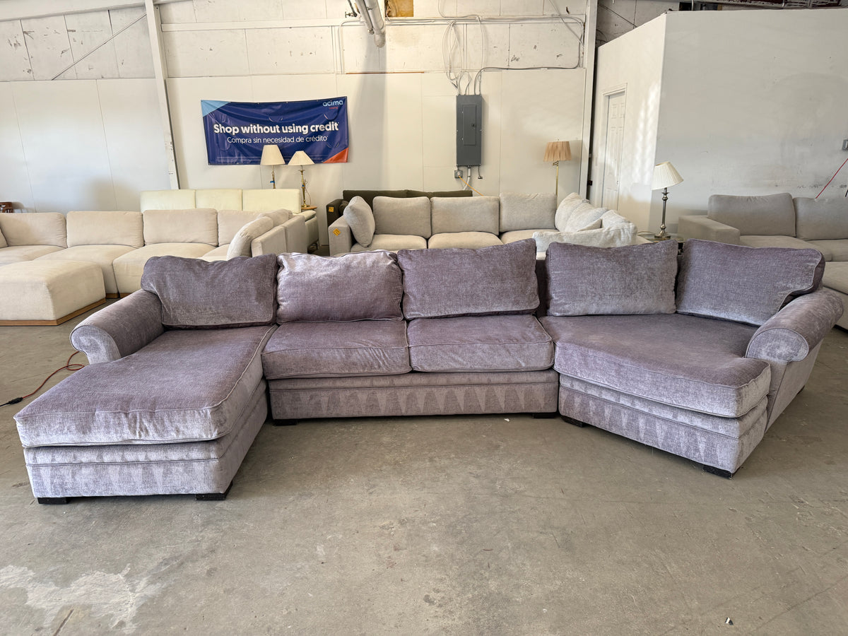 HUGE Sage Gray Sectional Couch – Chaise & Oversized Cuddler