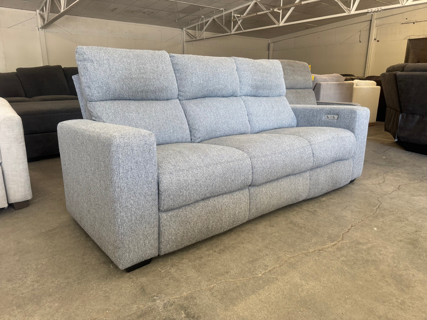 Gray Fabric Power Reclining Sofa