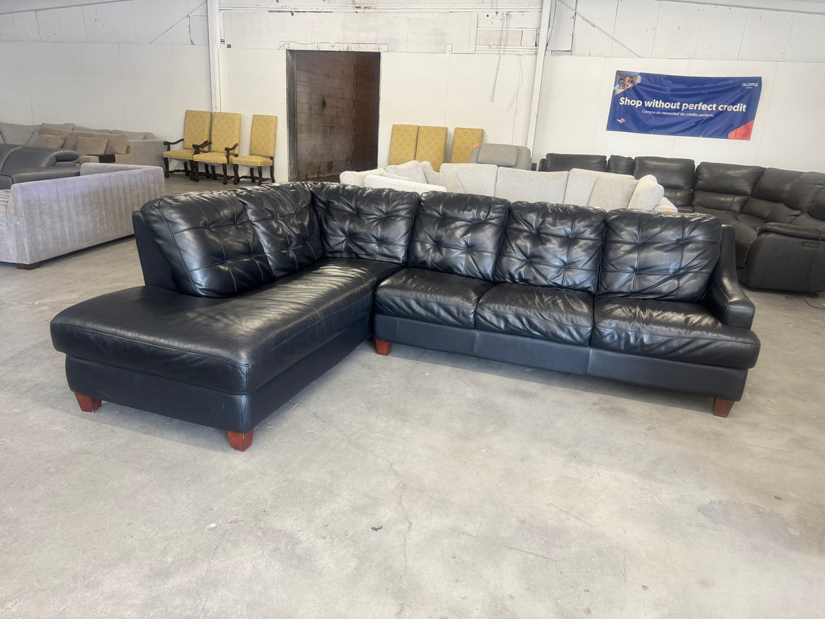 Black Leather Sectional Couch