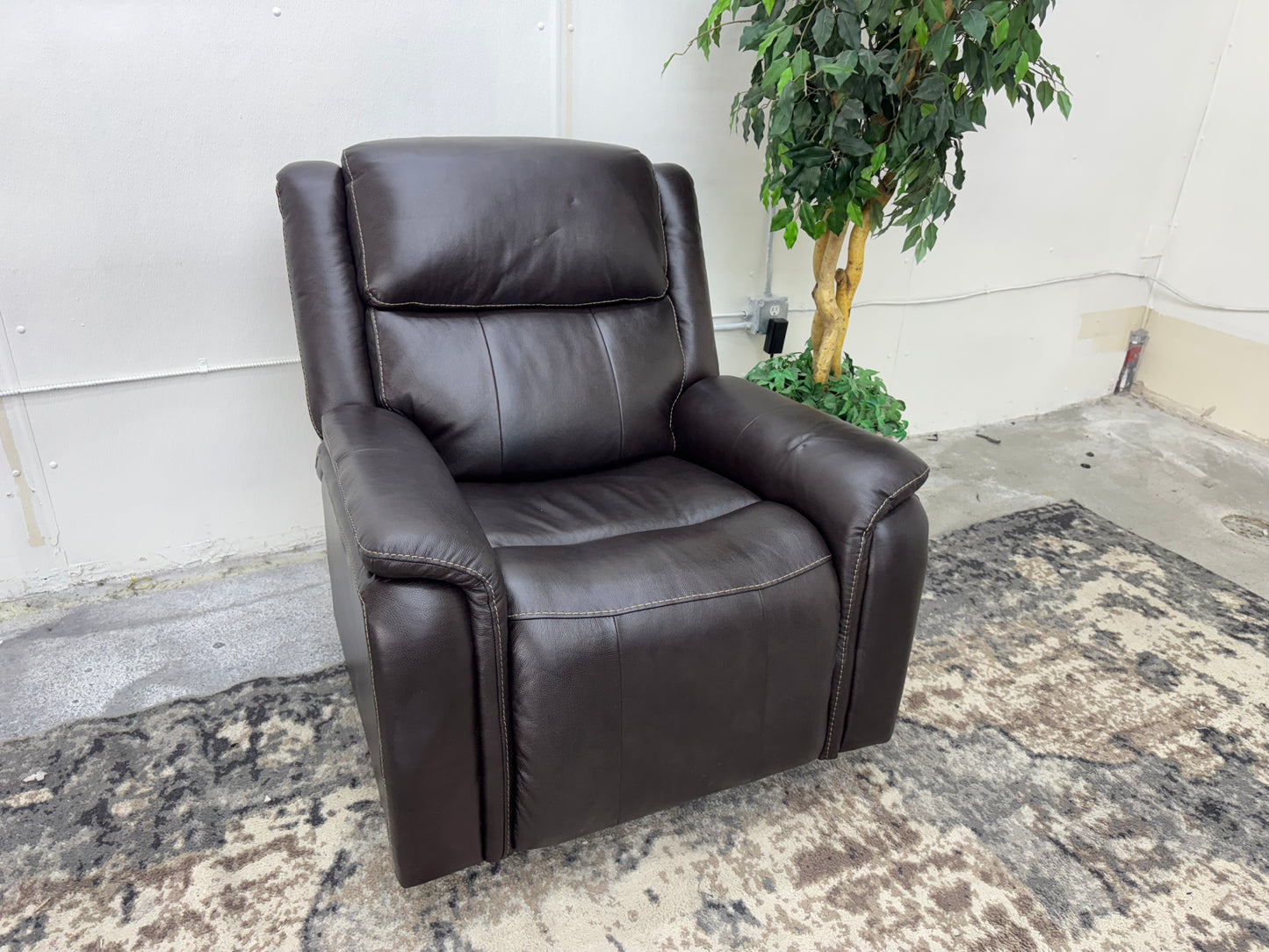 NEW BarcaLounger “Bryson” Brown Leather Rocking Recliner