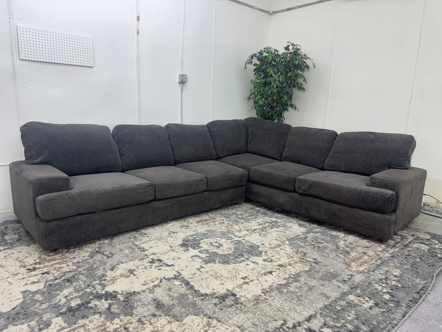 Charcoal Gray L Shape Sectional Couch