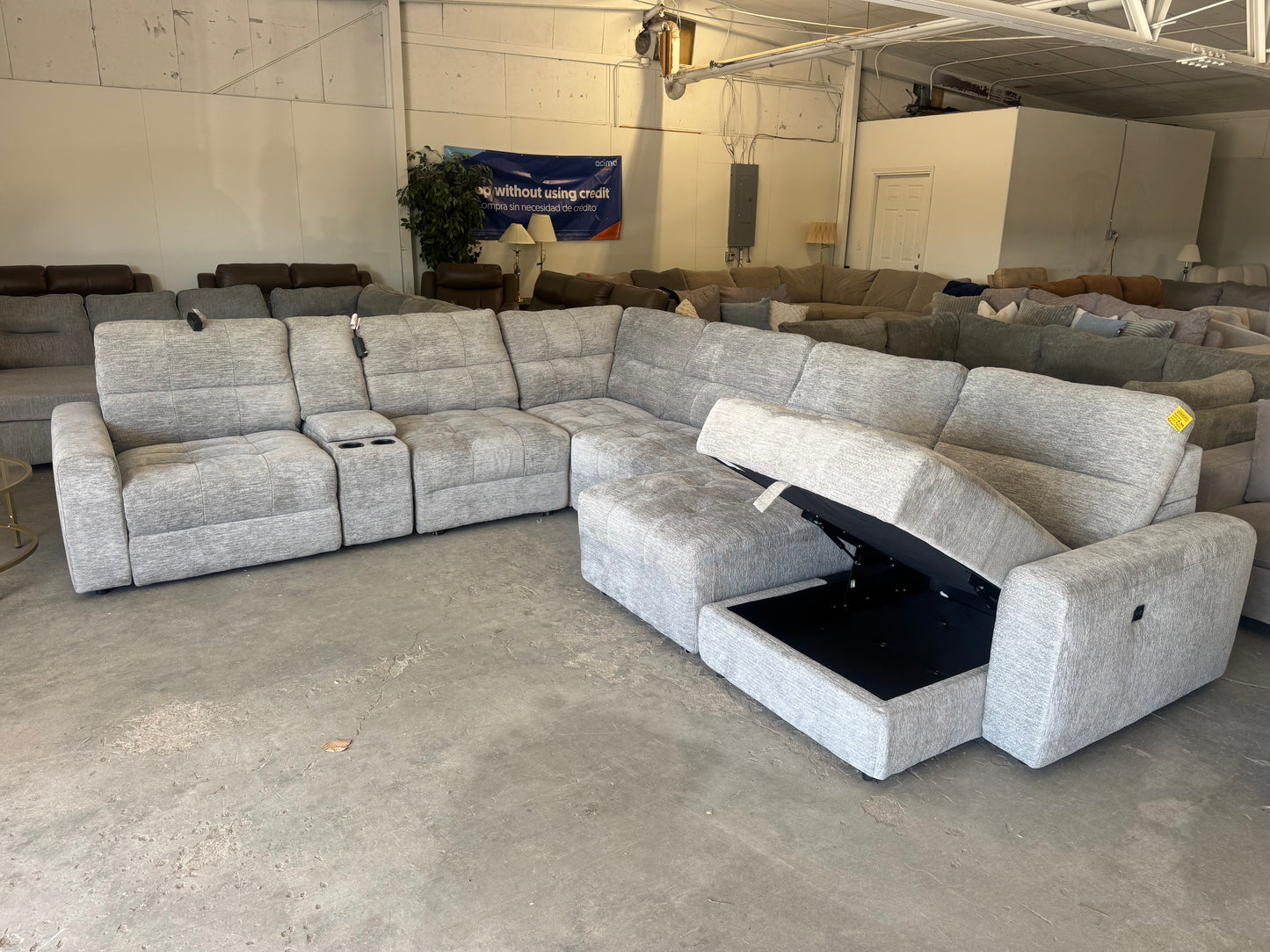 New Gray 7-Piece Modular Reclining Sectional