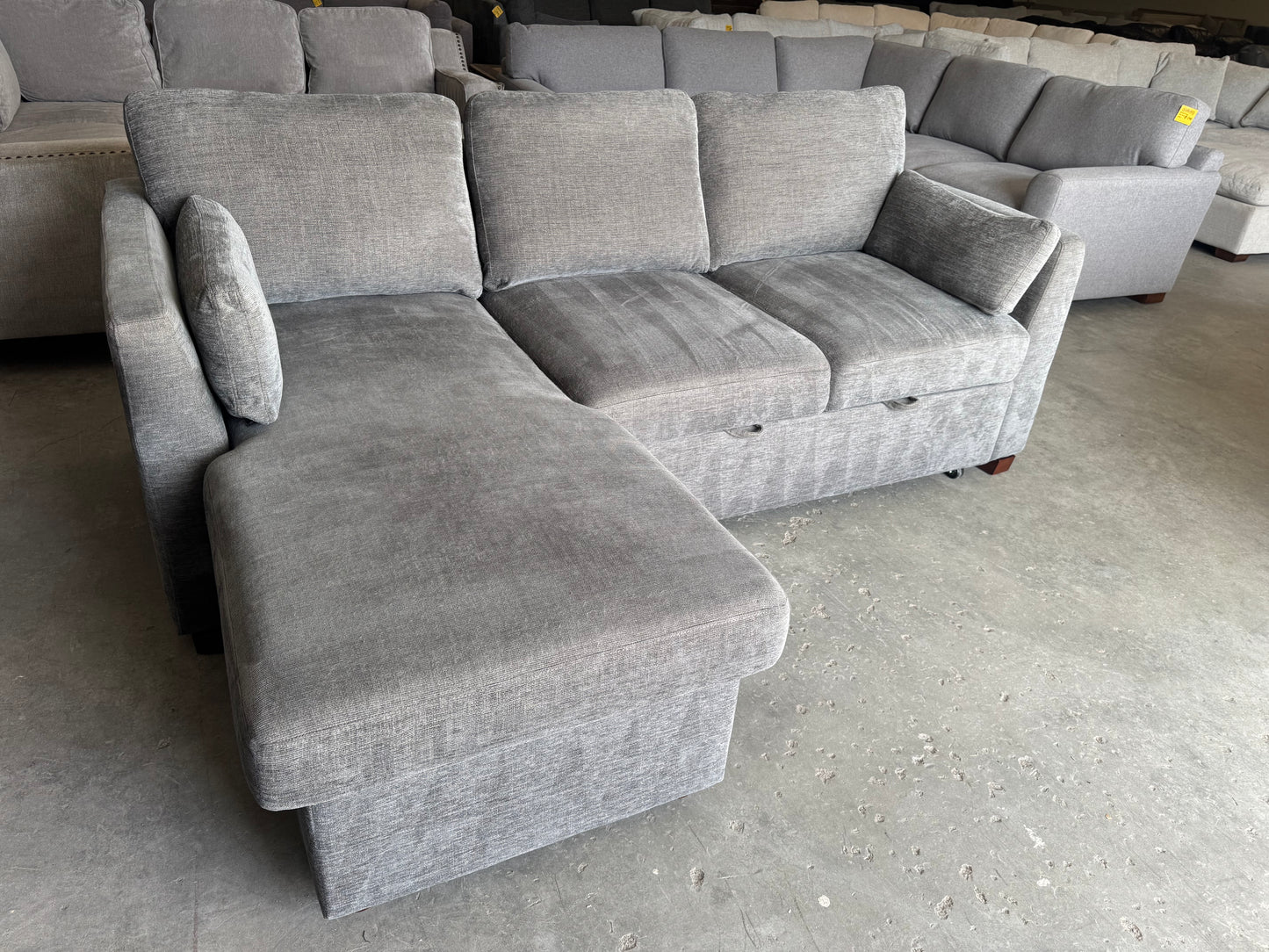 Gray Coddle Sleeper Sofa with Reversible Storage Chaise