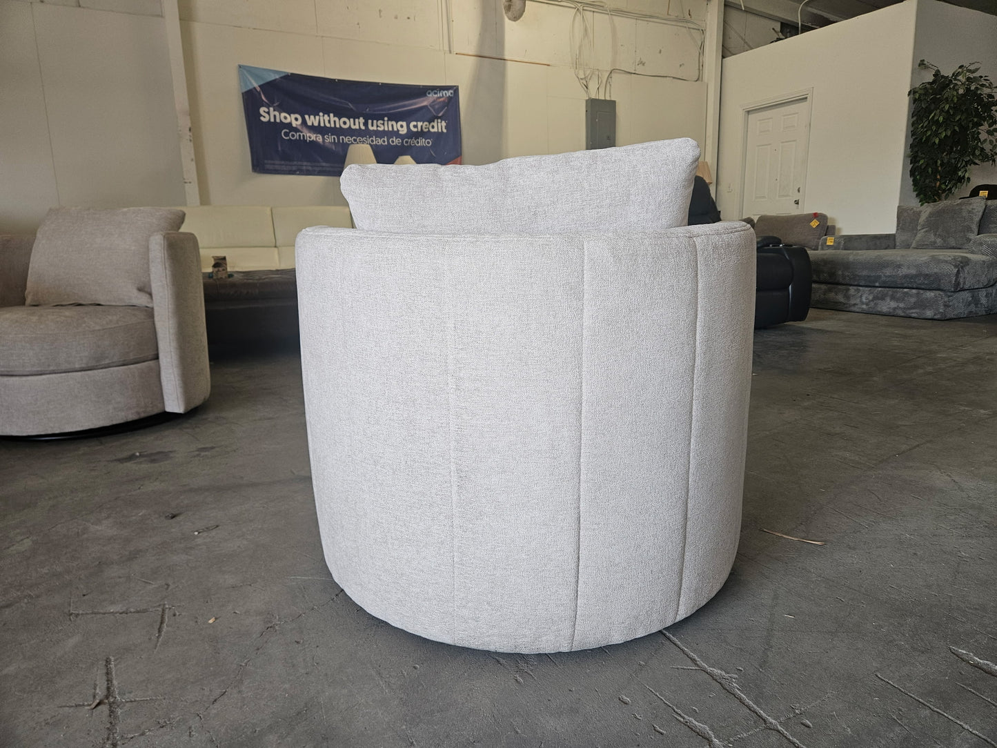 Gray Fabric Swivel Chairs – Set of 2
