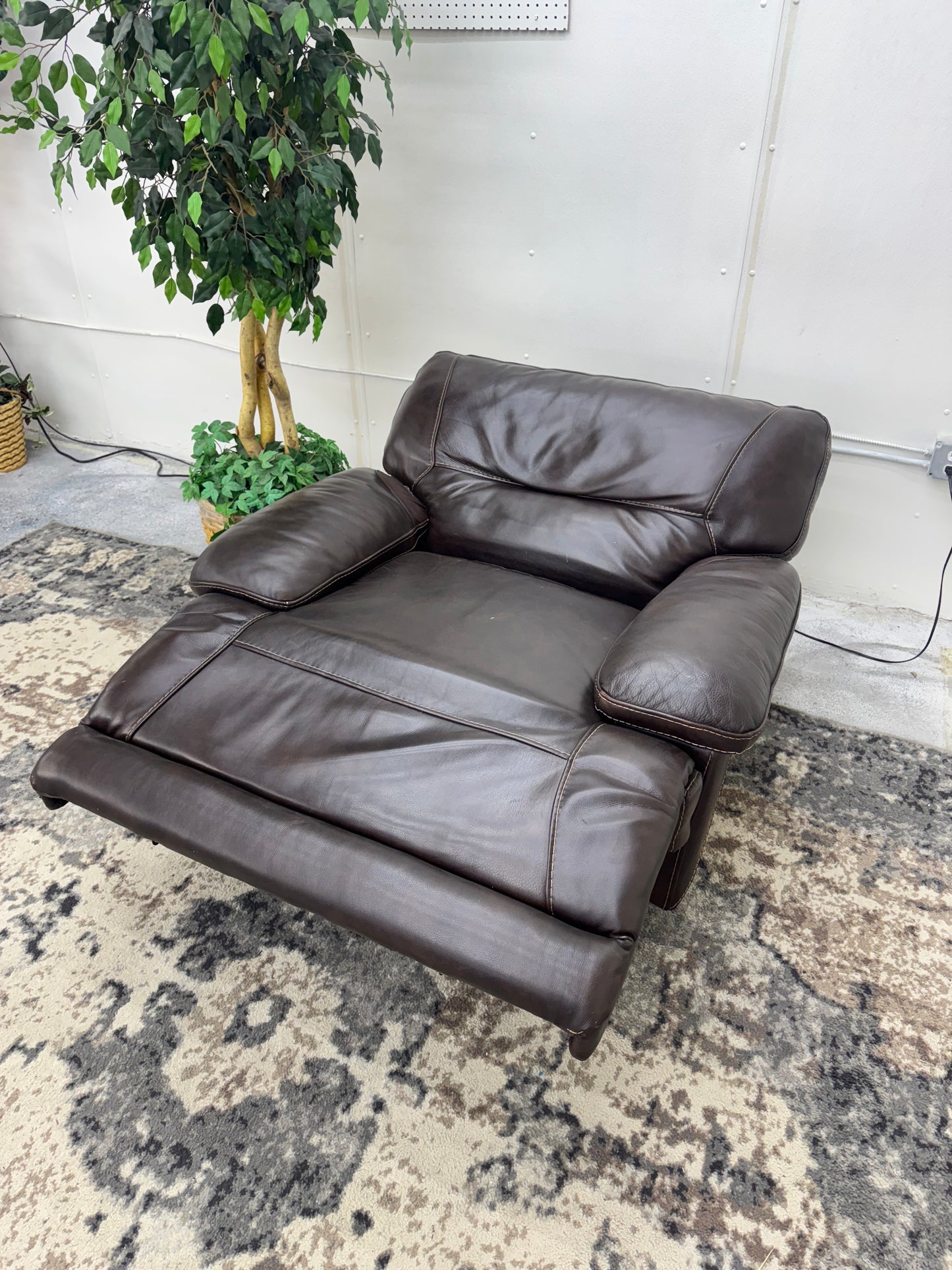 Brown Leather Armchair Recliner