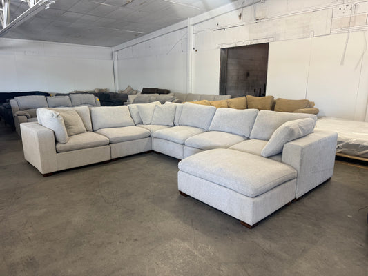 Light Gray 7 Piece Modular Cloud Sectional Sofa