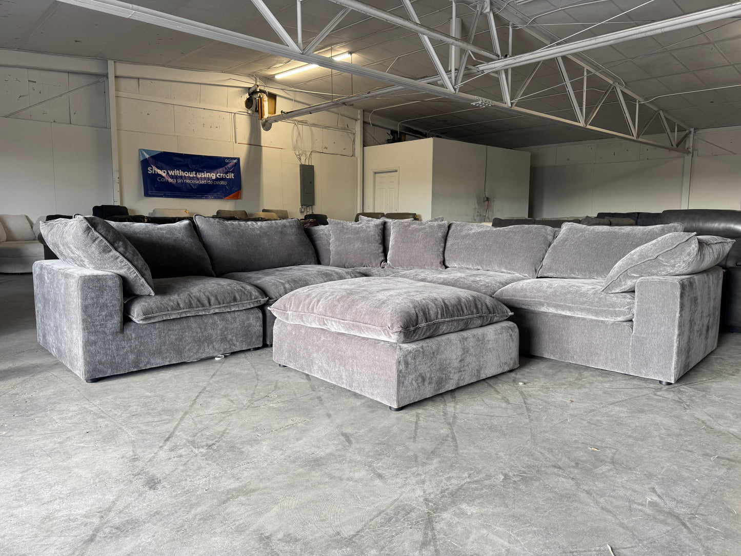 Sereen 6-Piece Dark Gray Modular Cloud Sectional Couch
