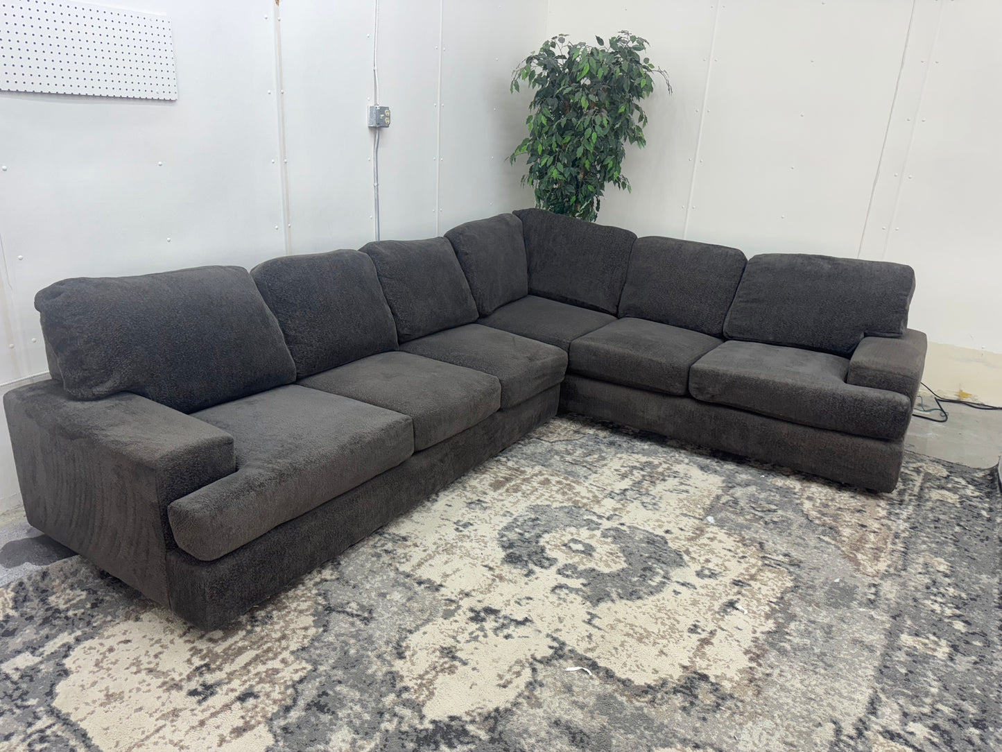 Charcoal Gray L Shape Sectional Couch