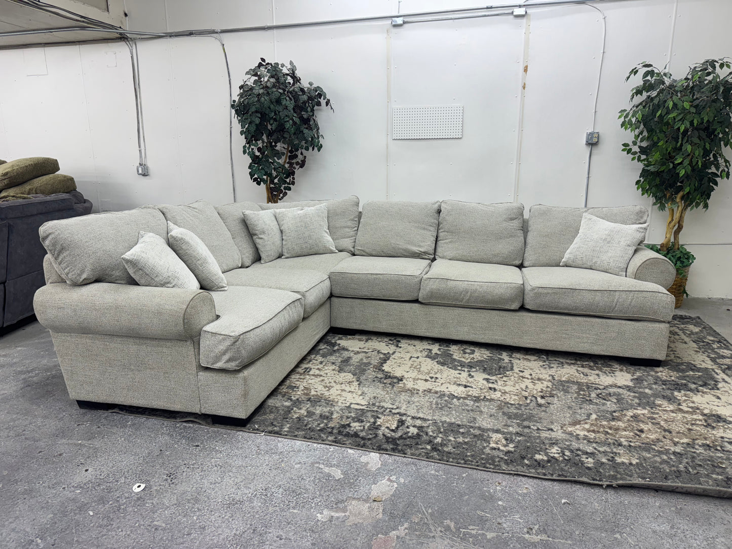 Gorgeous Beige Down-filled L Shape Sectional Couch