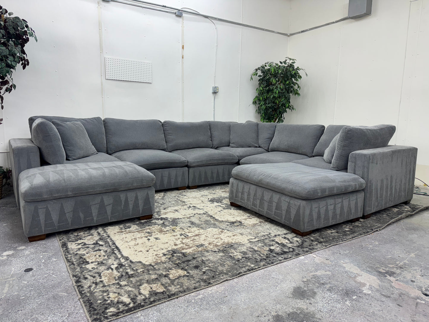 8 Piece Modular Charcoal Gray Cloud Sectional Couch