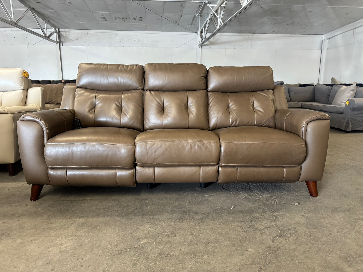 Dark Brown Malibu Leather Power Reclining Sofa