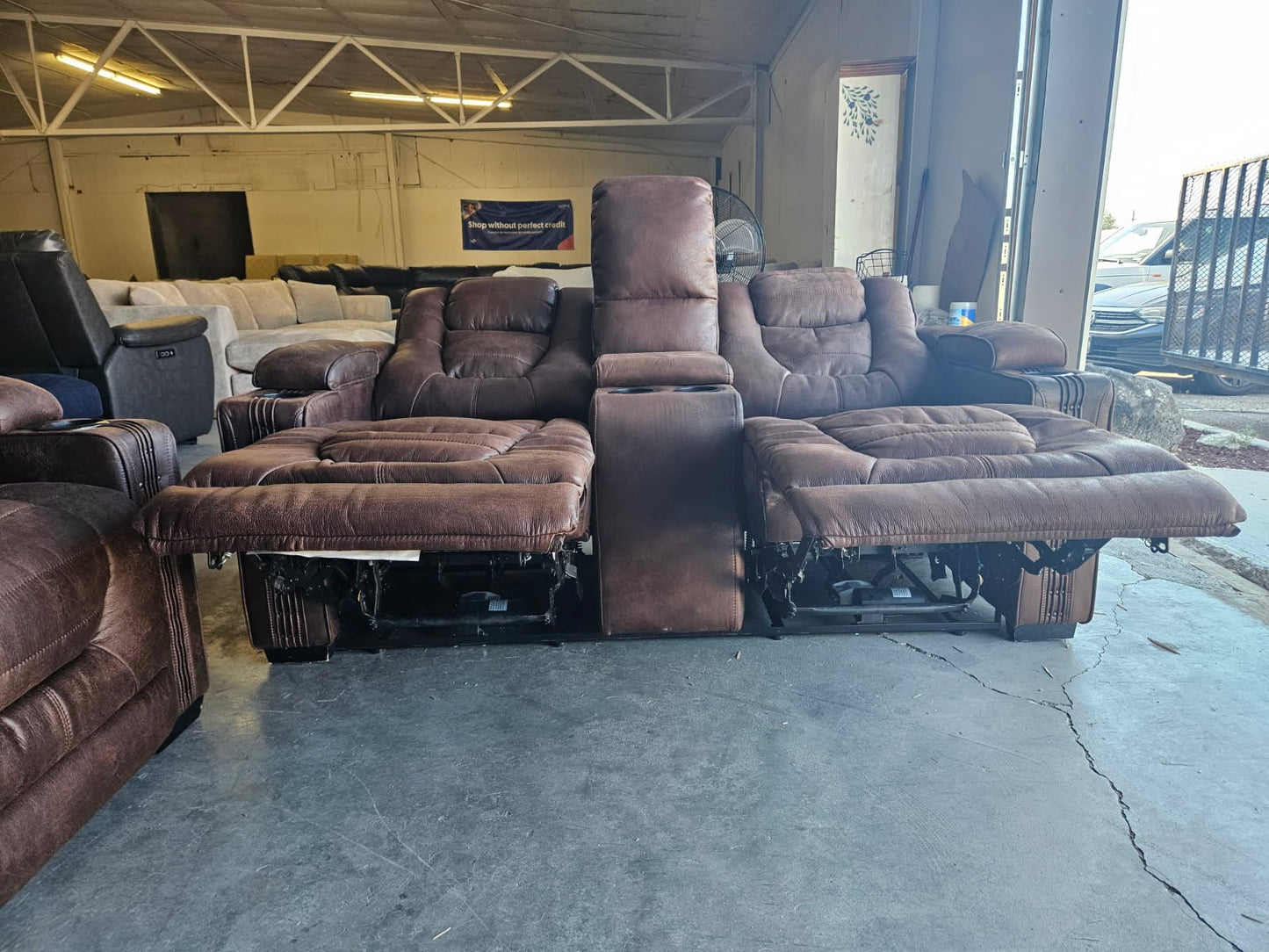 Brown Microfiber Reclining Sofa & Loveseat