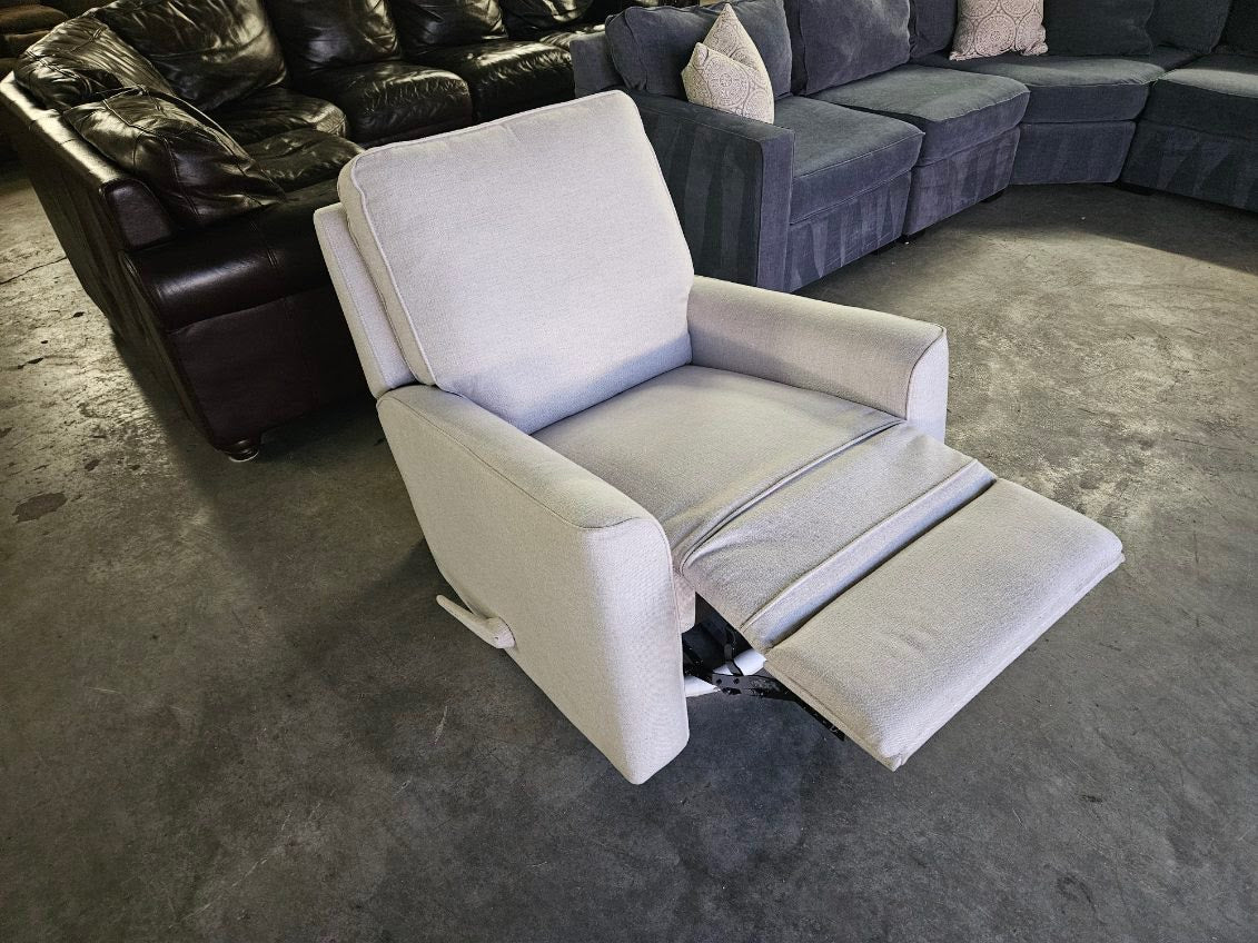 Cream Fabric Swivel Recliner
