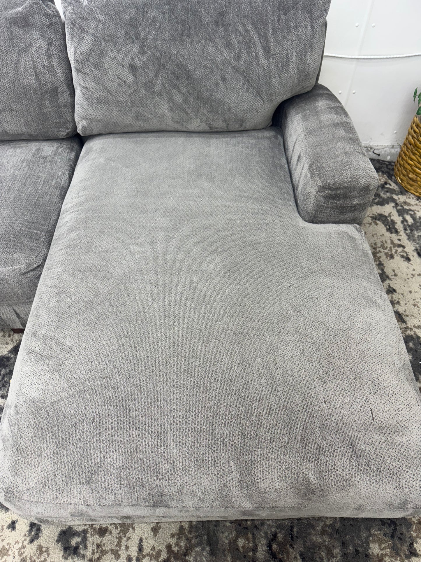 Plush Gray Sofa with Chaise