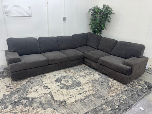 Charcoal Gray L Shape Sectional Couch