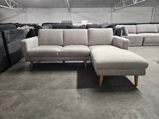 West Elm “Oliver” Twill Gray Fabric Sectional