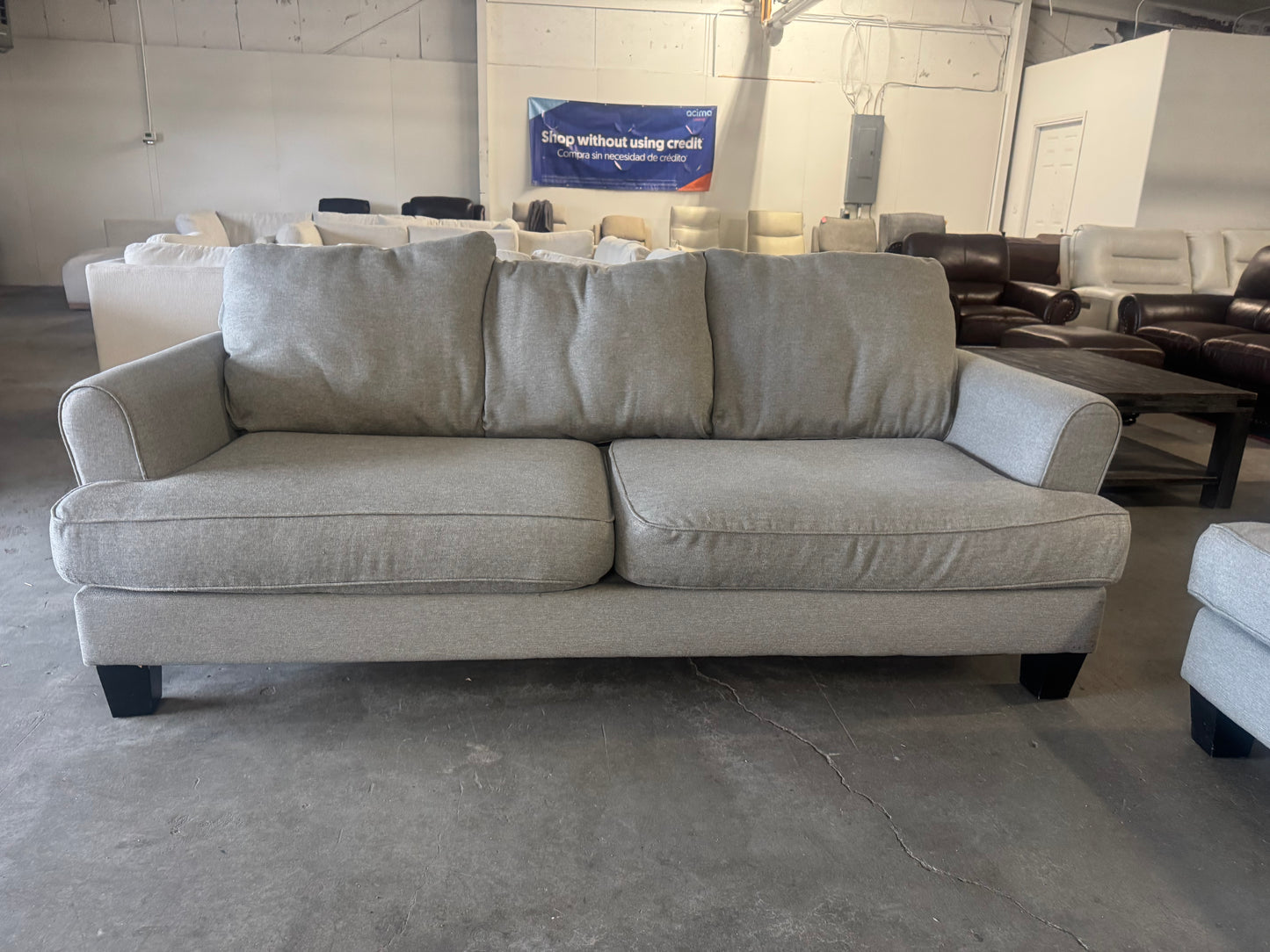 Couch and Loveseat - Gray Living Room Sofa Set