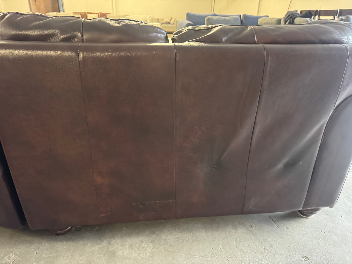 Brown Leather Modular L-Shaped Sofa (Reversible)