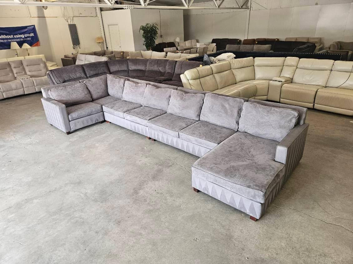 Large Gray West Elm U-Shaped Sectional
