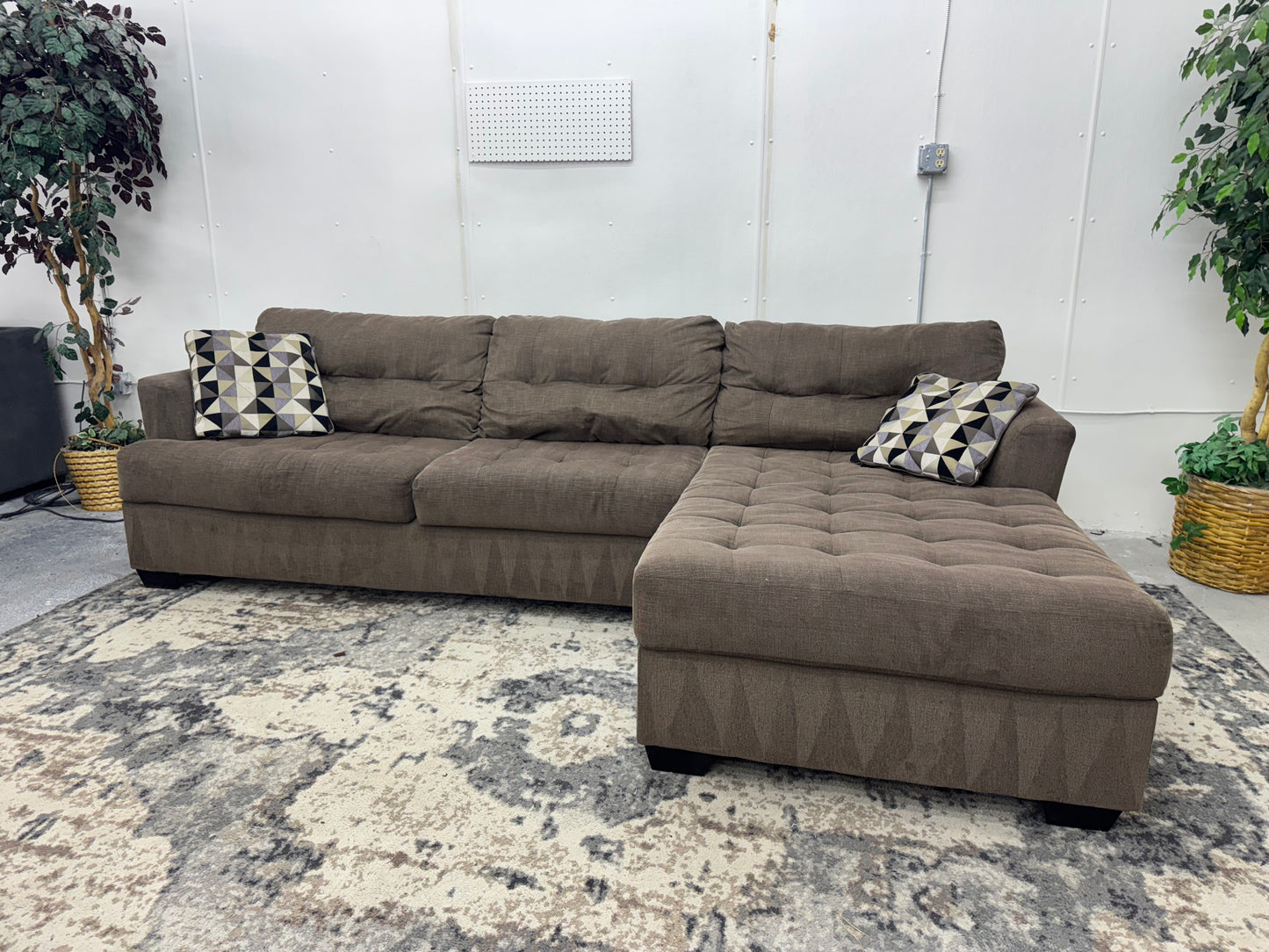 Brown L Shape Sectional Couch