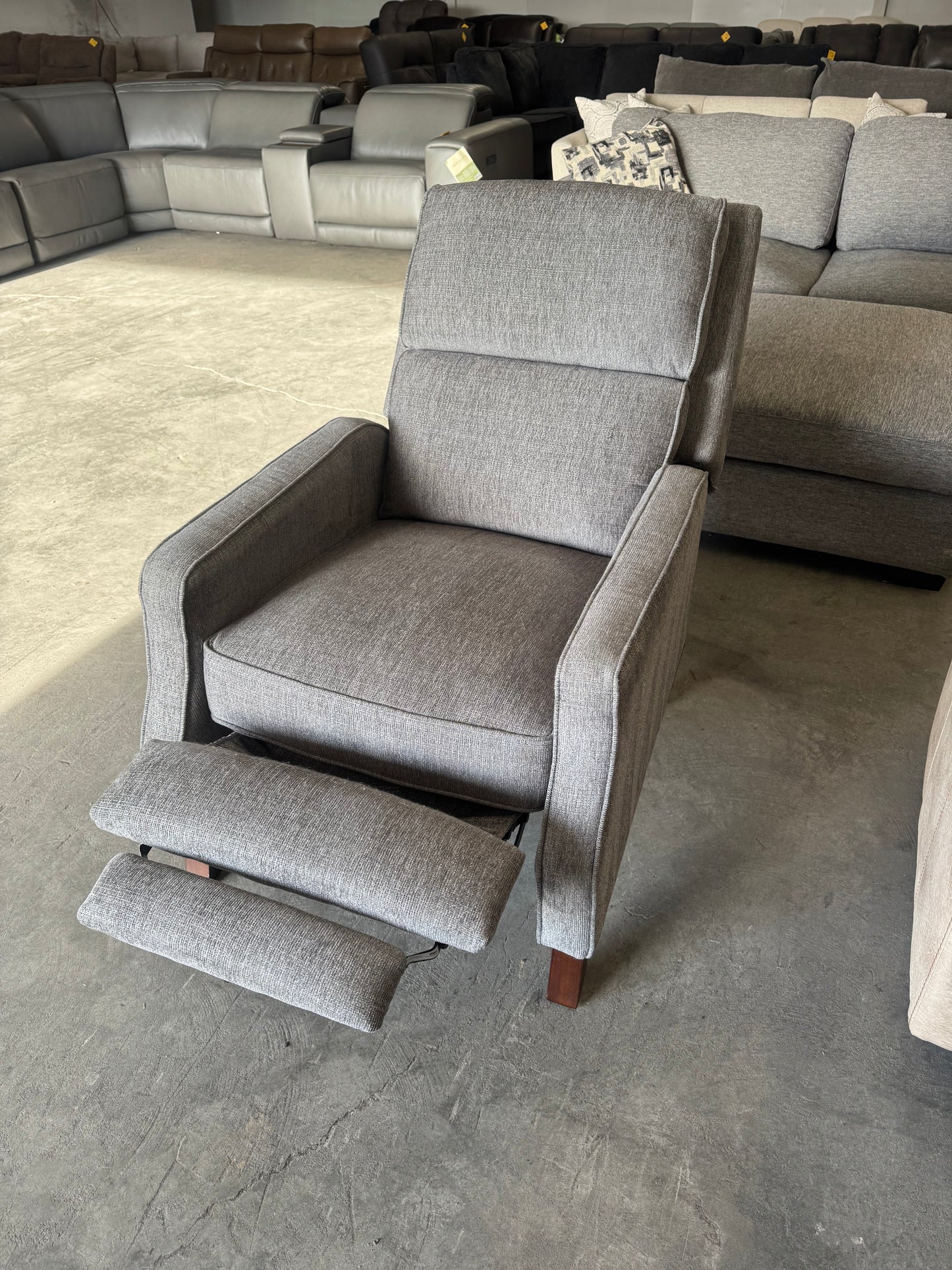 Gray Fabric Pushback Recliner