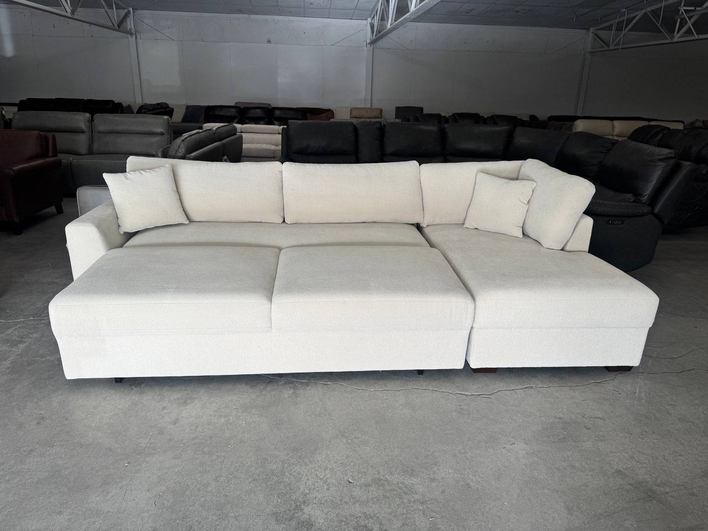 Brand New Beige Thomasville Sleeper Sectional with Chaise