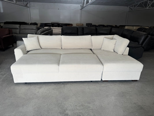 Brand New Beige Thomasville Sleeper Sectional with Chaise