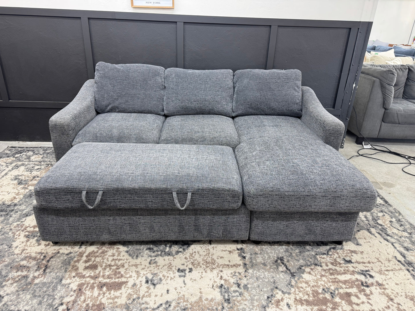 Costco Coddle Gray Sleeper Sectional with Reversible Storage Chaise