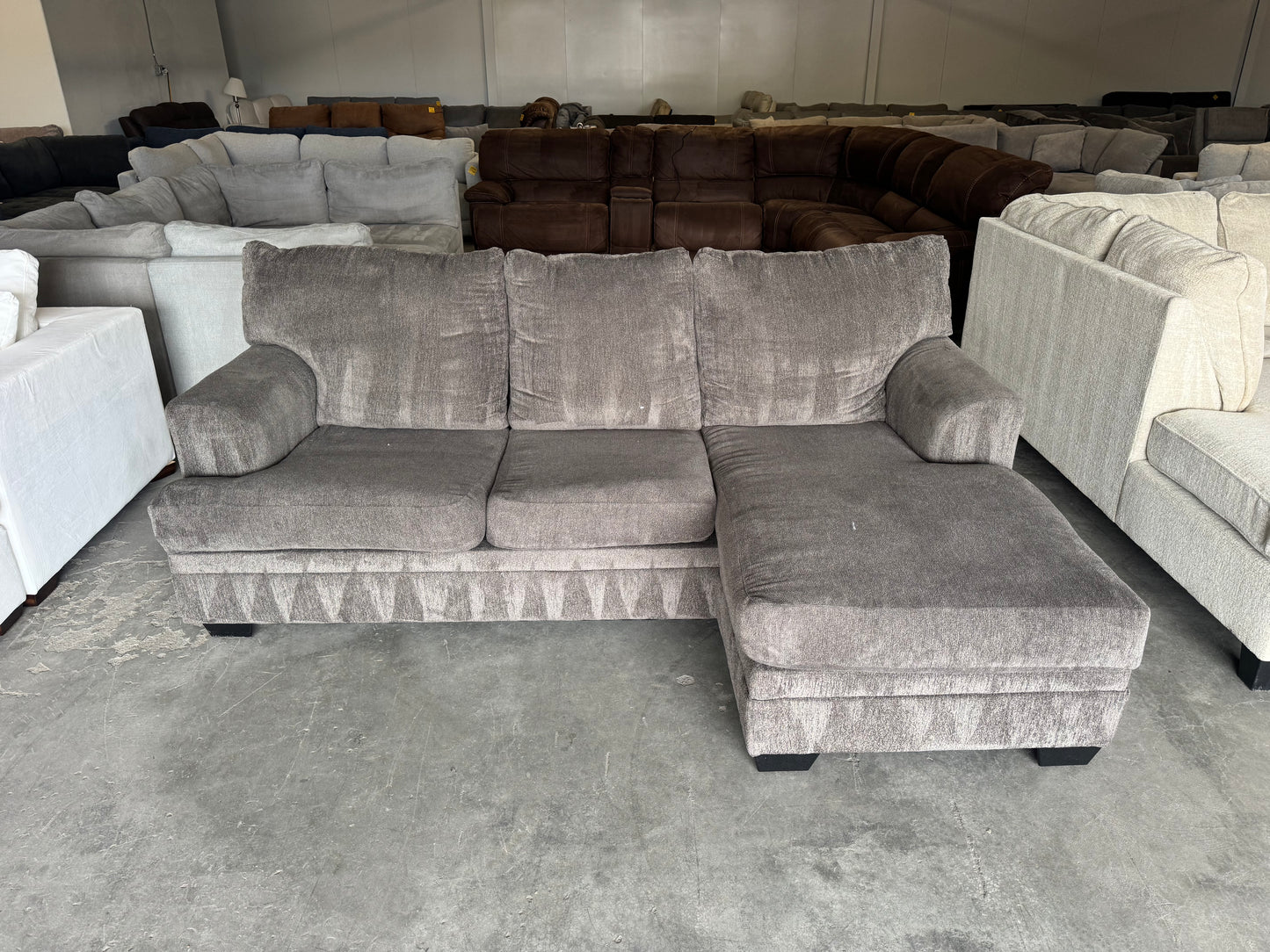 Charcoal Gray Apartment Sectional with Reversible Chaise