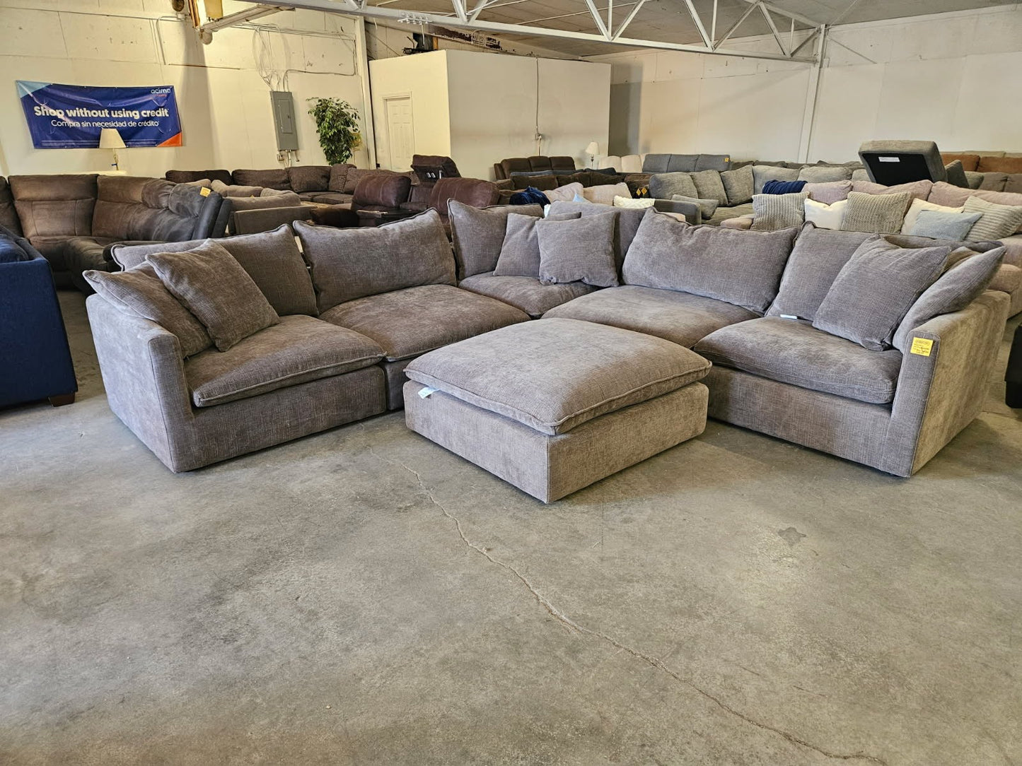 Charcoal Gray 6 Piece Modular Cloud Sectional
