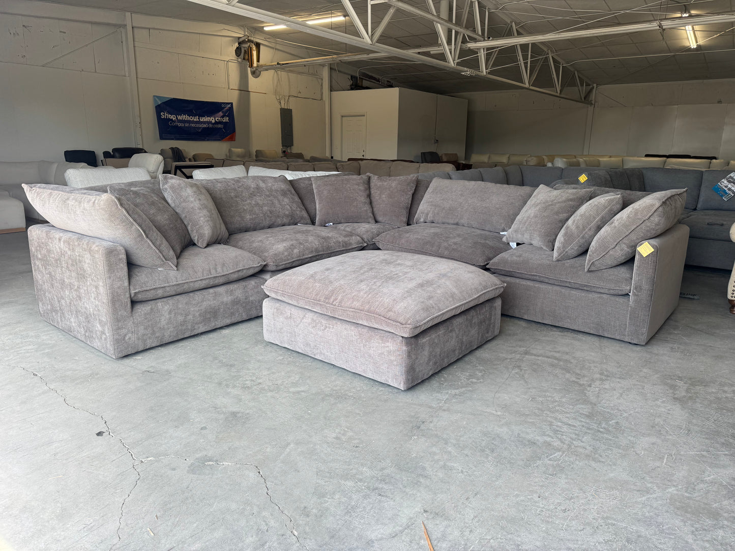 Charcoal Gray 6 Piece Modular Cloud Sectional