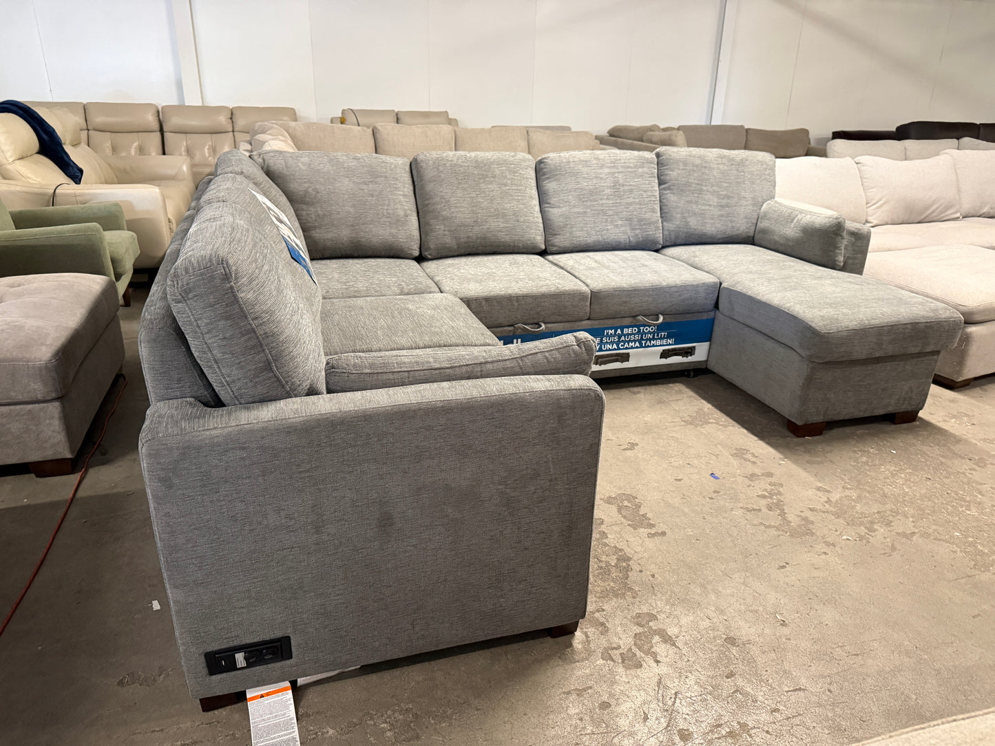LCoddle Luke Sleeper Sofa w/ Reversible Chaise and Storage