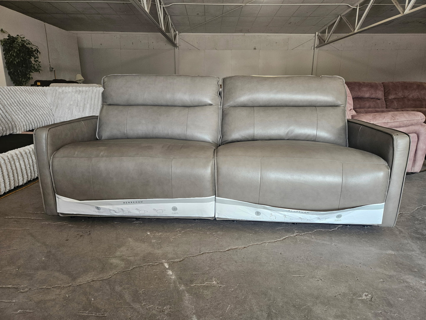 New Henredon Keira Leather Zero-Gravity Power Reclining Sofa
