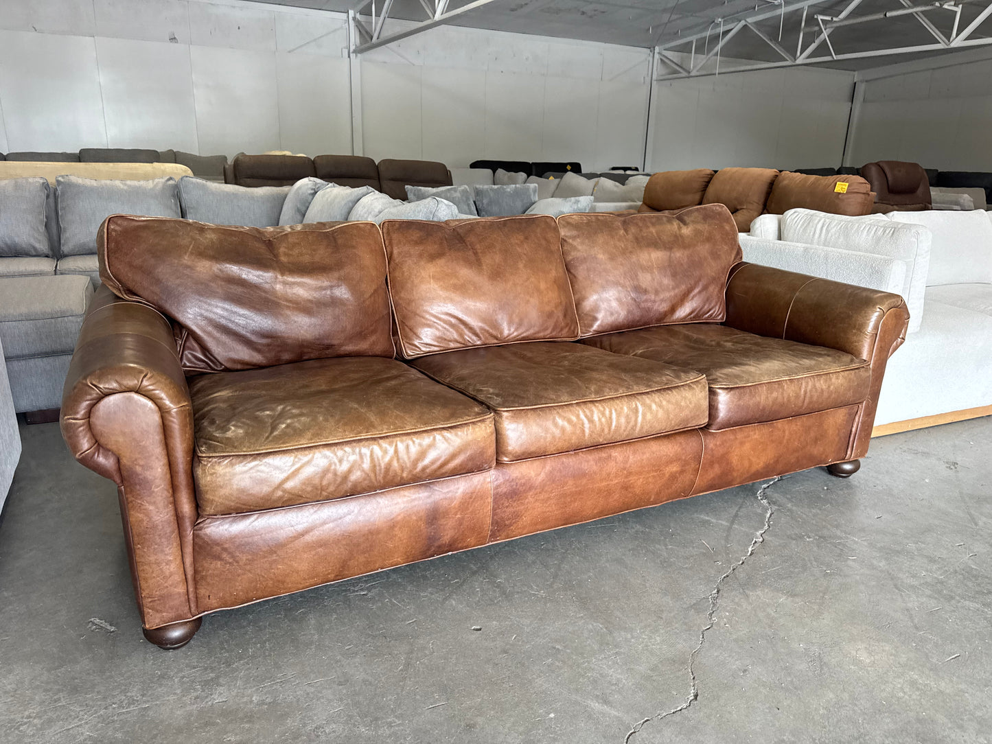 Restoration Hardware Lancaster Leather Sofa