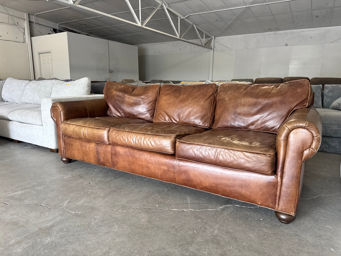 Restoration Hardware Lancaster Leather Sofa