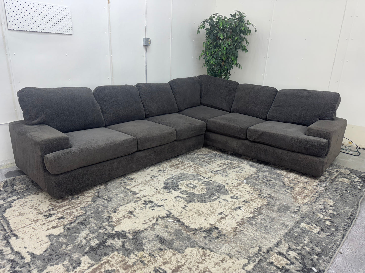 Charcoal Gray L Shape Sectional Couch