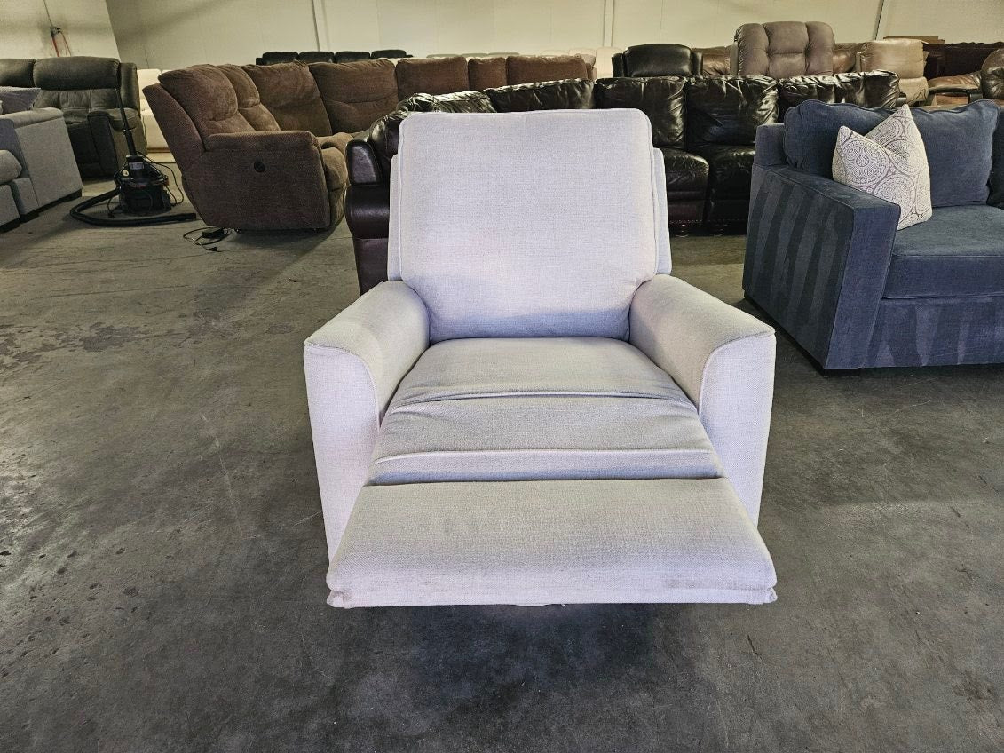 Cream Fabric Swivel Recliner
