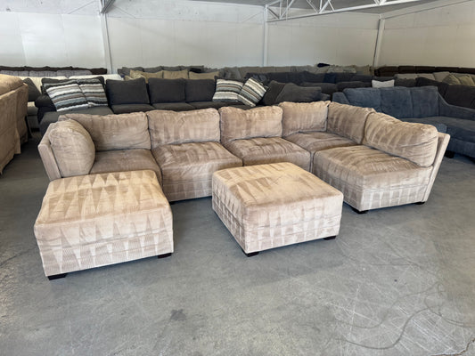 Boho Tan Modular Sectional Couch