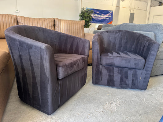 Black Fabric Swivel Chairs