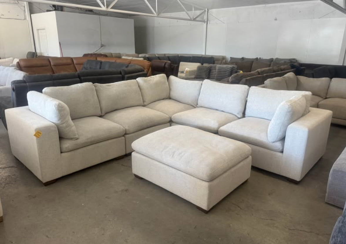 Light Gray 6 Piece Cloud Sectional Couch