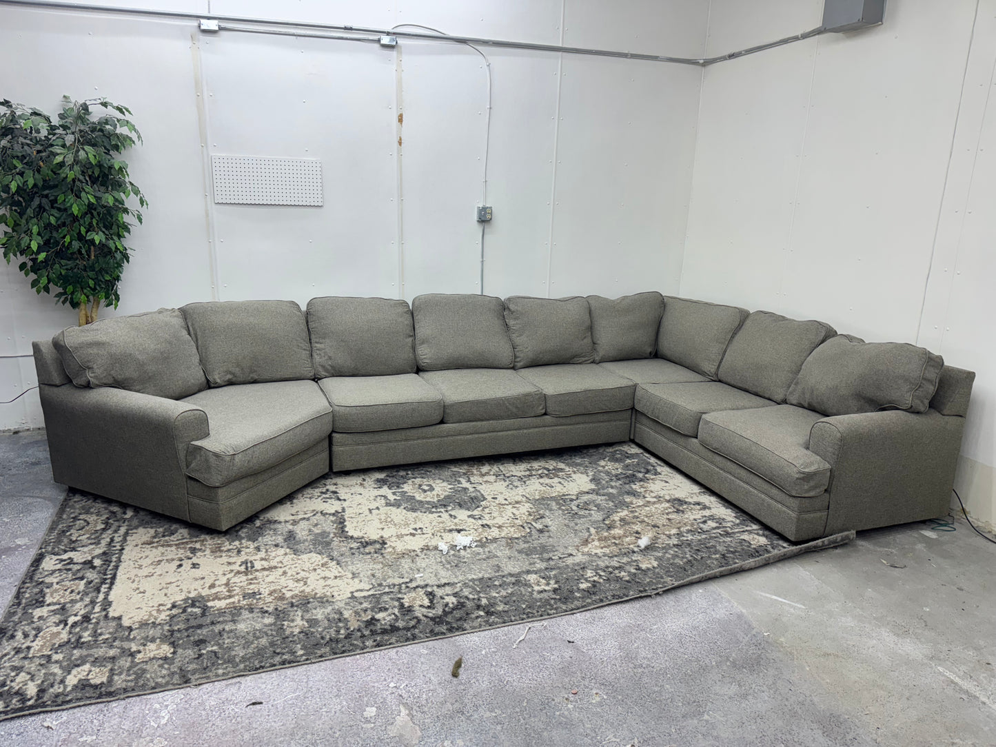 Huge Gray Sectional Couch with Cuddler