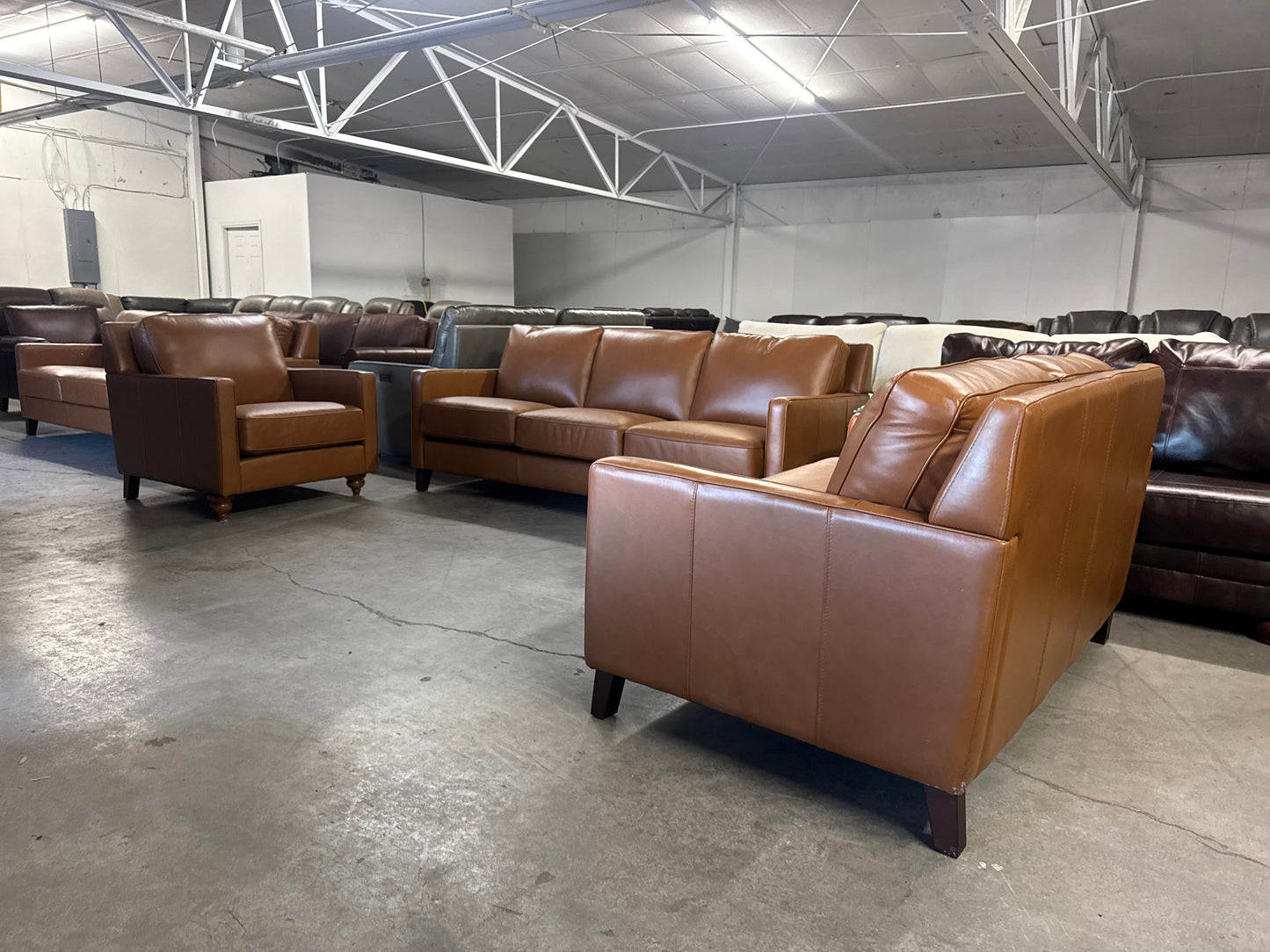 Leather Sofa Set – West Park 3-Piece Leather Set (Sofa, Loveseat & Chair)