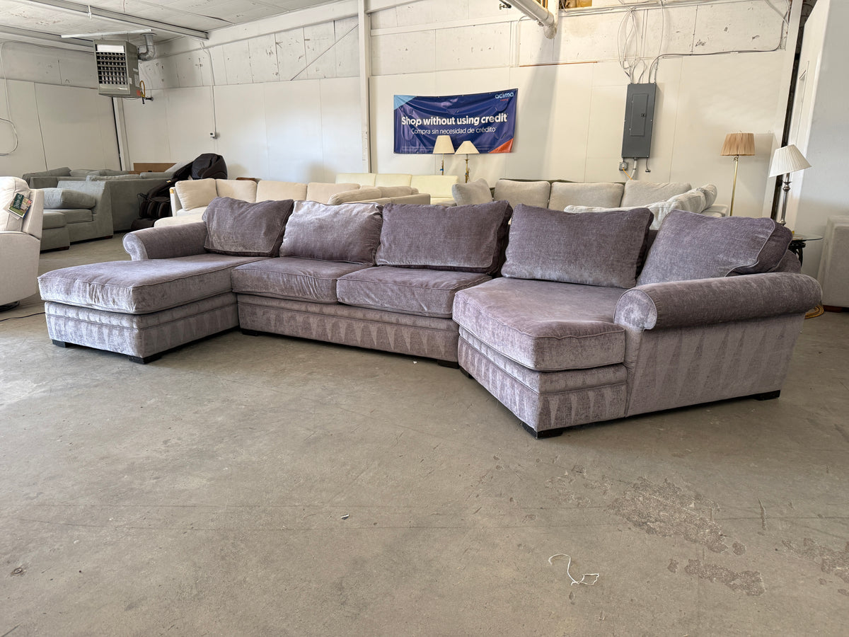 HUGE Sage Gray Sectional Couch – Chaise & Oversized Cuddler
