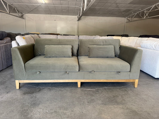 Green Mid Century Modern Sofa with Hidden Storage