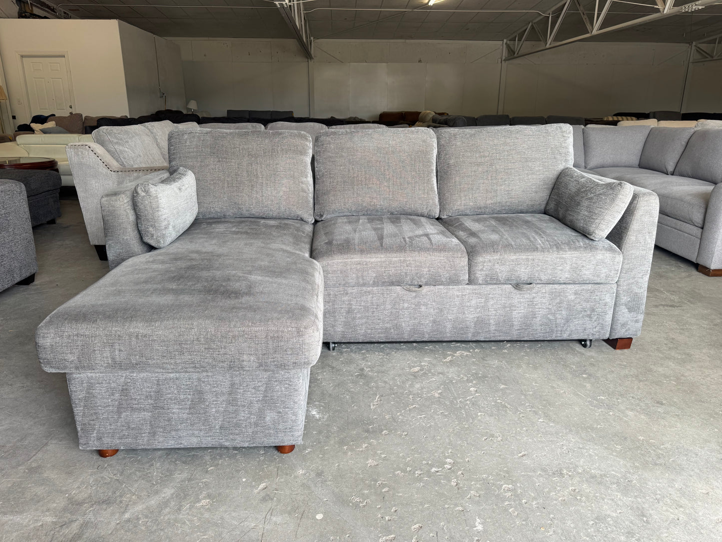 Gray Coddle Sleeper Sofa with Reversible Storage Chaise