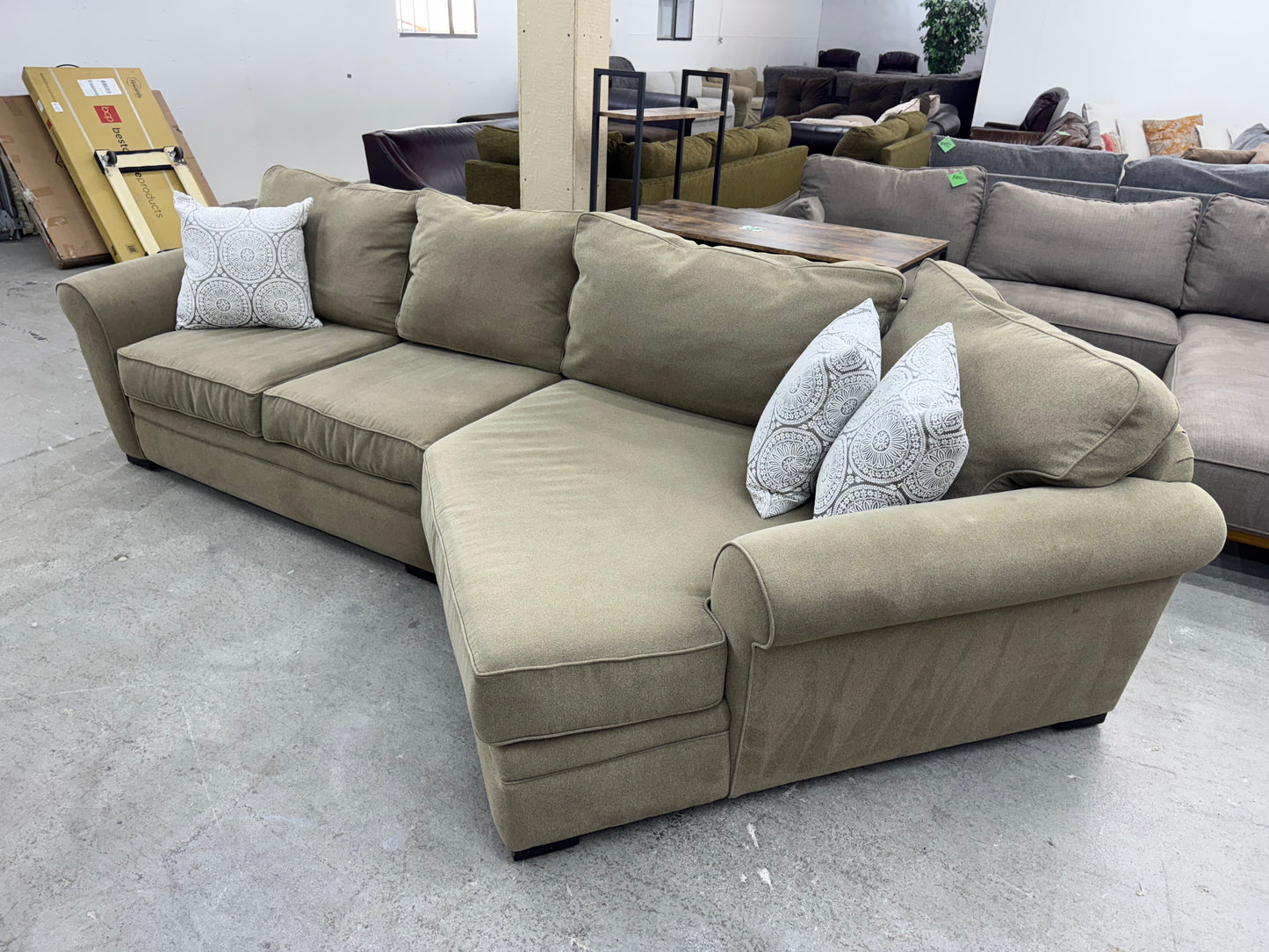 Taupe Sectional with Cuddler