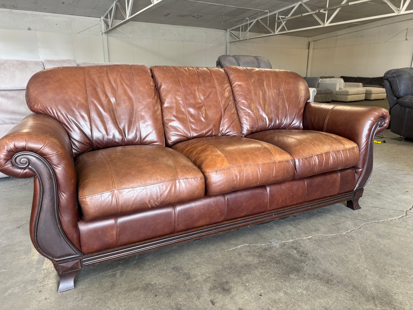 Brown Leather Sofa by Rapallo Leather Company