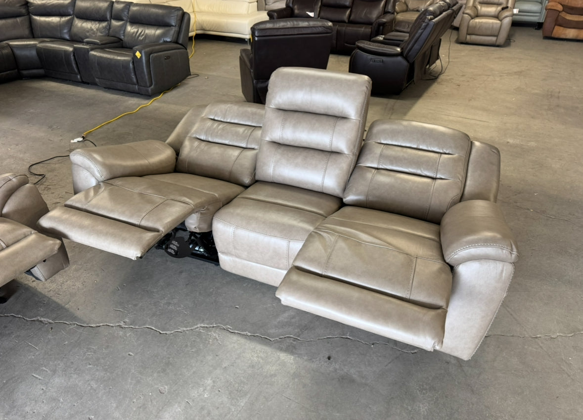 Taupe Mason Leather Power Reclining Sofa
