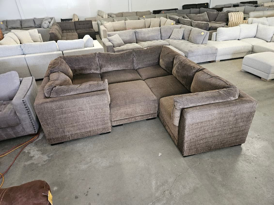Brown 7-Piece Modular Sectional Sofa