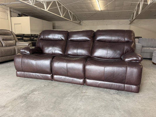 Dark Brown Ridgewin Leather Power Reclining Sofa